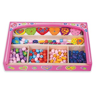 Lacing beads - 180 pieces and 5 cords